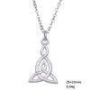 Celtics Love Knot Geometric Pendant Necklace Antique Sliver Triquetra Chain Necklace Amulet Jewelry Gift for Women