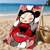 Custom Name Love Heart  Beach Towel Microfiber Beach Towel, Lightweight and Quick-Dry, for Summer Travel, Swimming Pool Gift