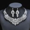 Vintage European & American Necklace Set – Floral & Leaf Bridal Jewelry, 2-Piece Exaggerated Design for Women