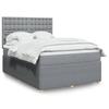 VidaXL Slat Bed Base with Mattress Light Grey 140x190cm Fabric 3292065