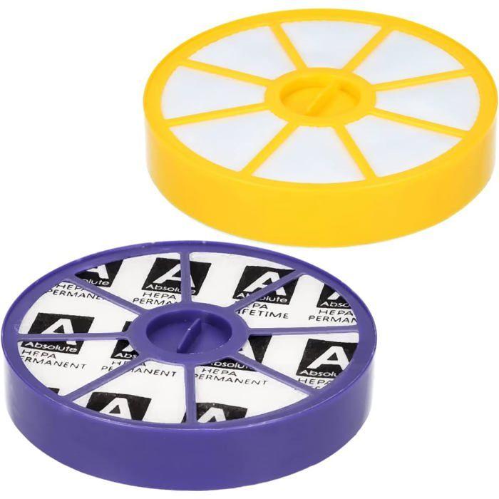 Pack 2 filtres HEPA pour aspirateur Dyson DC05 DC08 DC08T DC08TW - Filtre moteur H + pré-filtre lavable