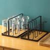 Metal Cup Holder Drying Rack with 6 Glasses Upside-Down Coffee Mug Holder Organizer Space Saving Kitchen Gadget