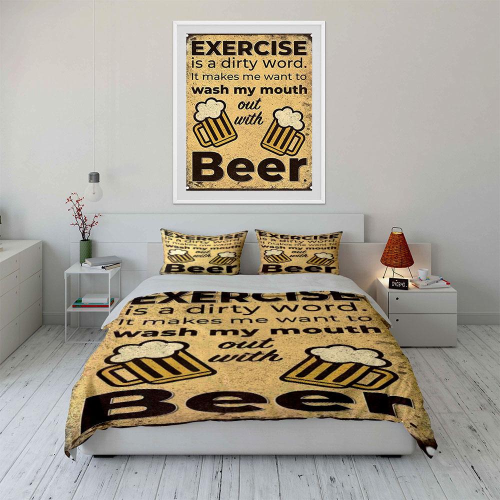 Beer mugs and text. Bedding sets Duvet cover sets Duvet covers Pillowcases(1*Duvet Cover 2*Pillowcases without duvet insert)