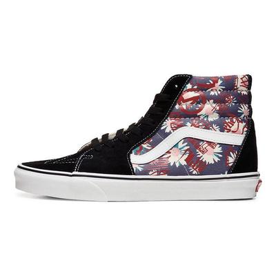 Sk8 Цветочные Граффити Высокие Кеды для Скейтборда Унисекс Кроссовки Черные Коричневые VN0A4BV61JA