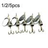 1/2/5pc 6.5CM 8.5G Durable Metal Treble Hook Spoon Spinner Crank Bait Fishing Lure