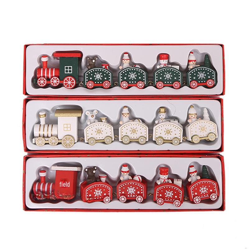 Cartoon Christmas Train - Creative Wooden Ornaments & Gifts for Kids