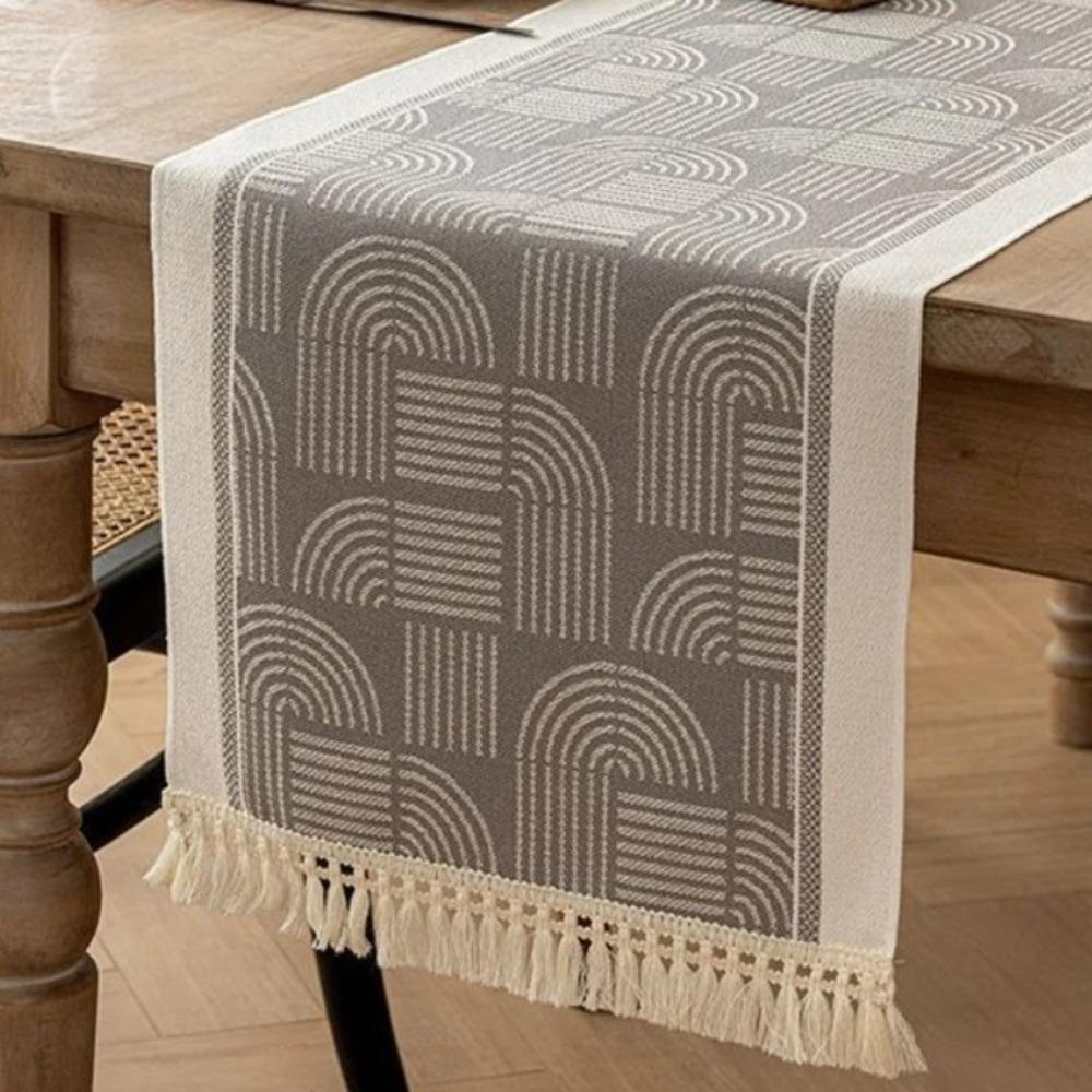 Home Decor Nordic Style Table Runner with Tassel Waterproof Table Cloth Polyester Washable Table Cover Festival