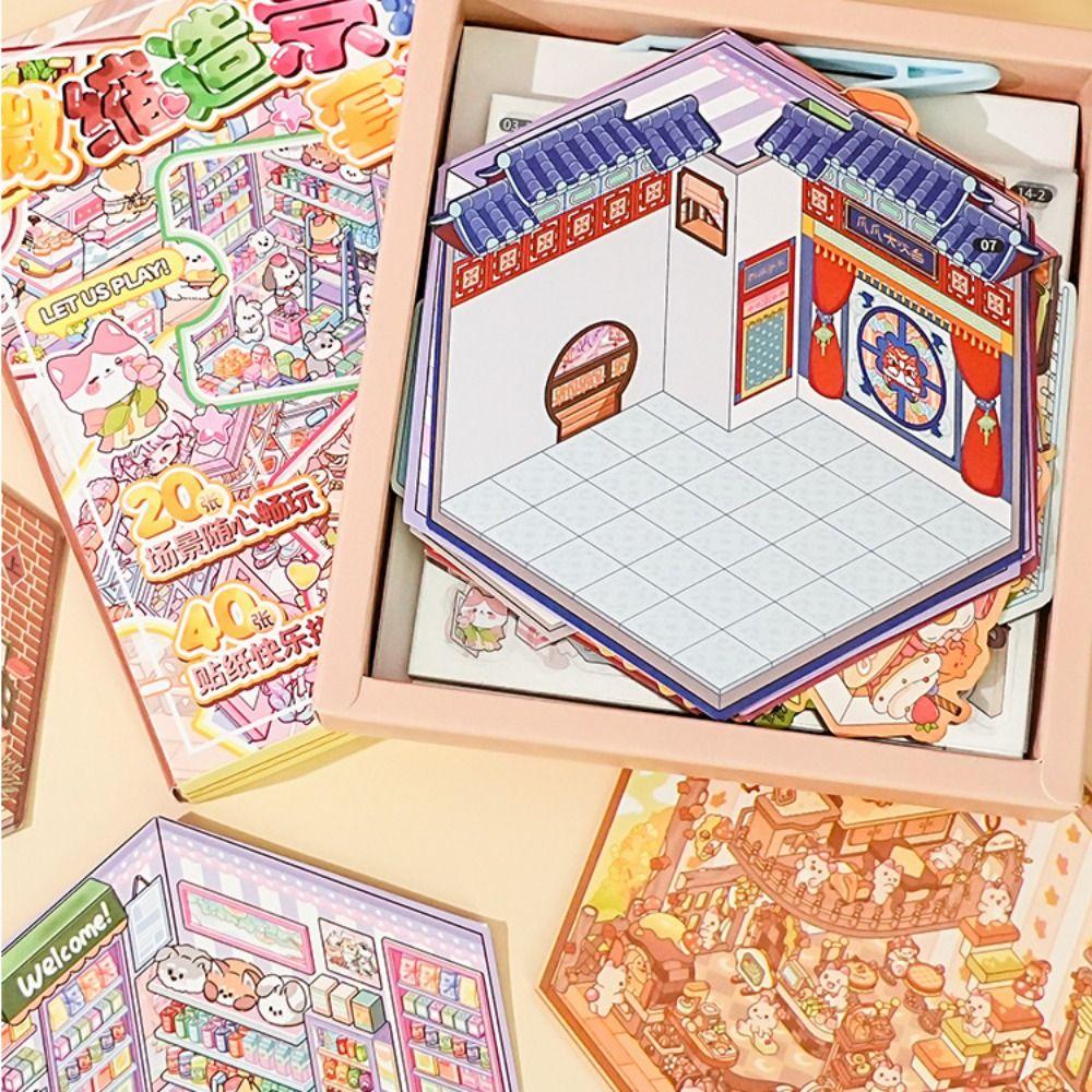 Книга наклеек «Пейзаж 20 в 1» Декоративные наклейки со сценой из хижины капибары Студент