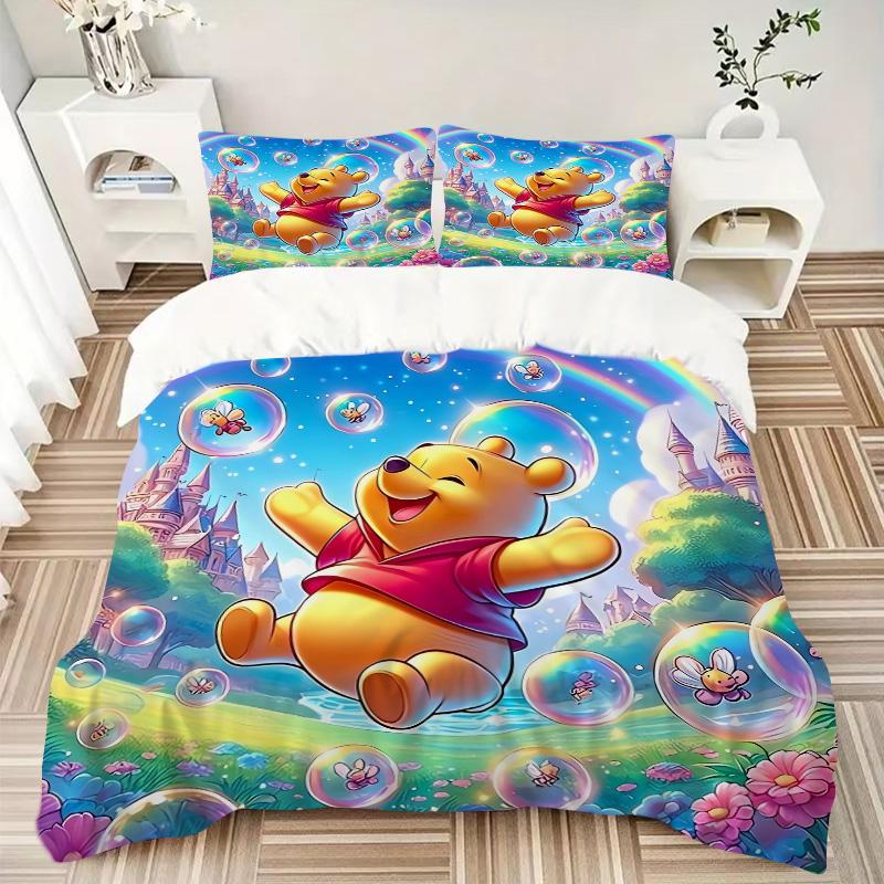 Piglet'S Bubble Adventure Print 3Pcs Bedding Setduvet Cover With 2 Bedropillowcase Home Birthday Gift