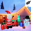 Christmas Inflatable Decorations Toy Gift Santa Snowman 2.7M/8.8FT Built-in LED Lights Model Outdoor Ornament Xmas Party Decor