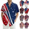 Мужская повседневная рубашка с короткими рукавами и принтом «День независимости»