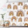 Rainbow Shower Curtain Colourful Cute Bohemian Abstract Print Kids Shower Curtain Polyester Fabric Art Bathroom Decor With Hooks