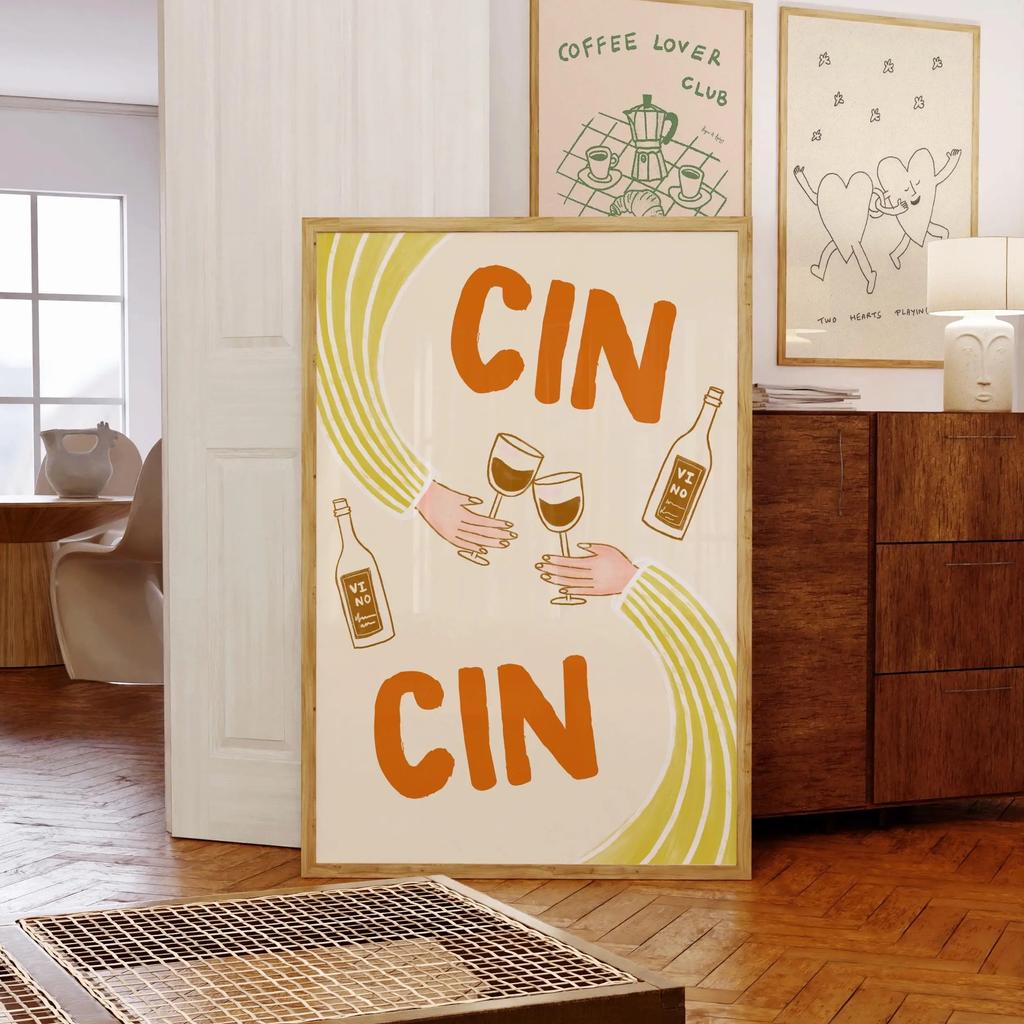 Винный Алкоголь Ура Принт Ретро Постер Барная Тележка Холст Настенное Искусство Декор Напитки Подарок Дом Гостиная Ванная Декор плакаты