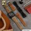Real Leather Watch Band for Bell Ross BR01/BR03 Men's Pin Buckle Wristband  34*24mm Black/olivegreen Watch Strap