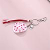 Cute Phone Pendant Fashionable Cow Print Hat Keychain Western Cowboy Hat Shaped Keyring Ornament Bag Charm Decoration