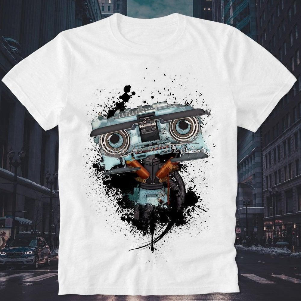 T Shirt Johnny Number 5 Short Circuit Alive Lebt Gibt Nicht Auf Nummer Robot Roboter Cult Movie Retro Vintage tees