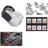 B97A-Triplet Lens 10X Pocket Loupe Magnifier Jewelers Loupe With 20.5Mm Metal Folding Design Magnifying Glass