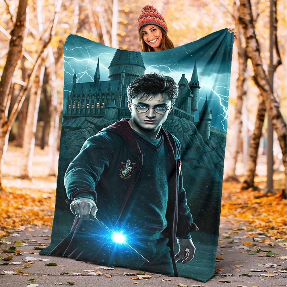 1pc Hogwarts, Wizarding World, Magic Digital Printed Flannel Blanket, Super Soft Plush  Bed Cover for Sofa, Bed, Office, Outdoor Blanket