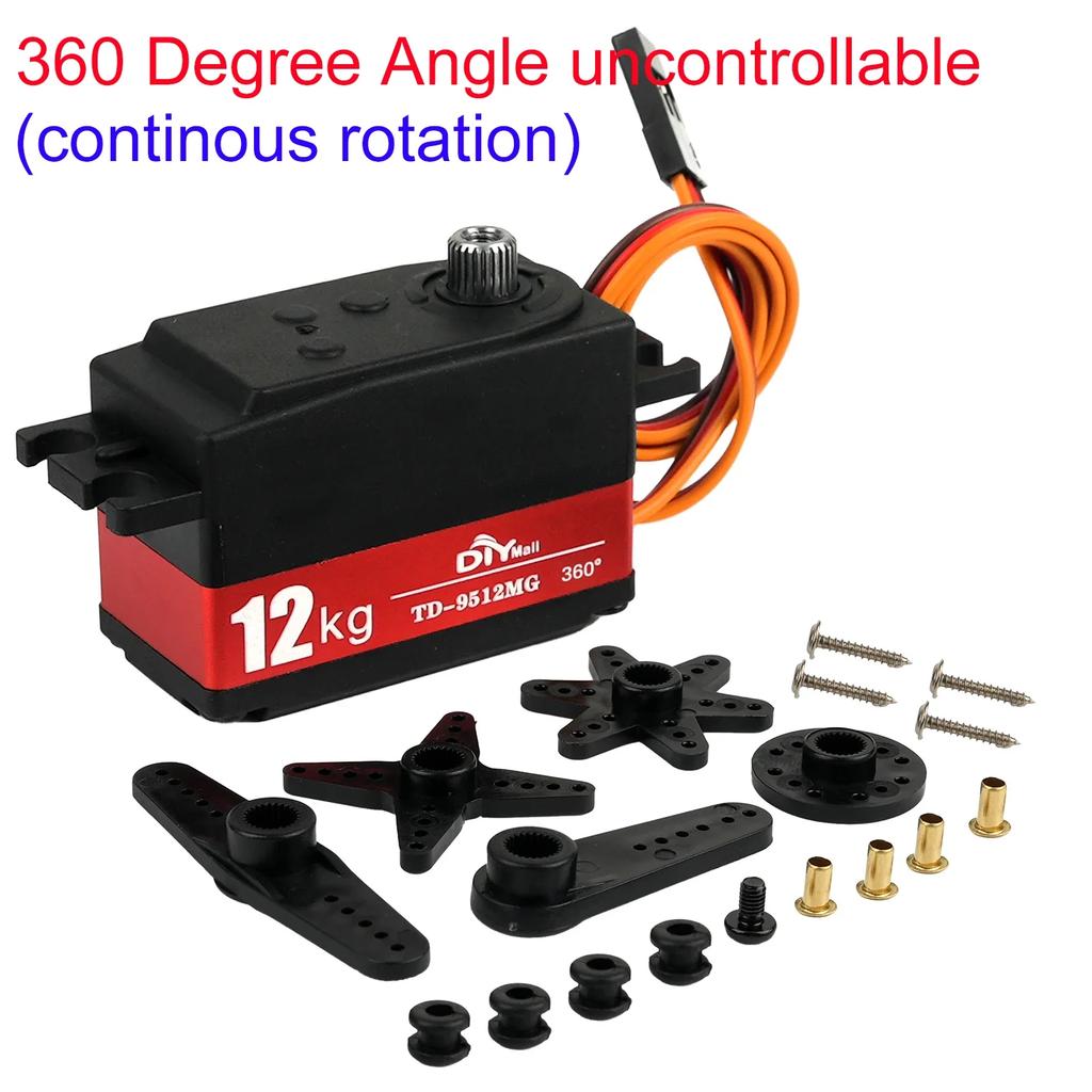 12KG Digital Servo TD-9512MG Semi-metal 4.8v-7.4v Steering Gear 180/270/360 Degree for RC Car 1:8 1:10 Drift Car Flat Runner