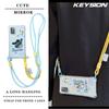 KEYSION Crossbody Strap Phone Case for Samsung A51 4G Cute Cartoon Long Lanyard Mirror Shockproof Cover for Galaxy A51