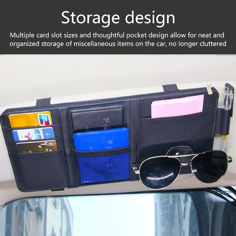 Multi-Function Car Sun Visor Organizer Multi-Pocket Auto Interior Accessories Pocket Organizer Car Document Storage Pouch