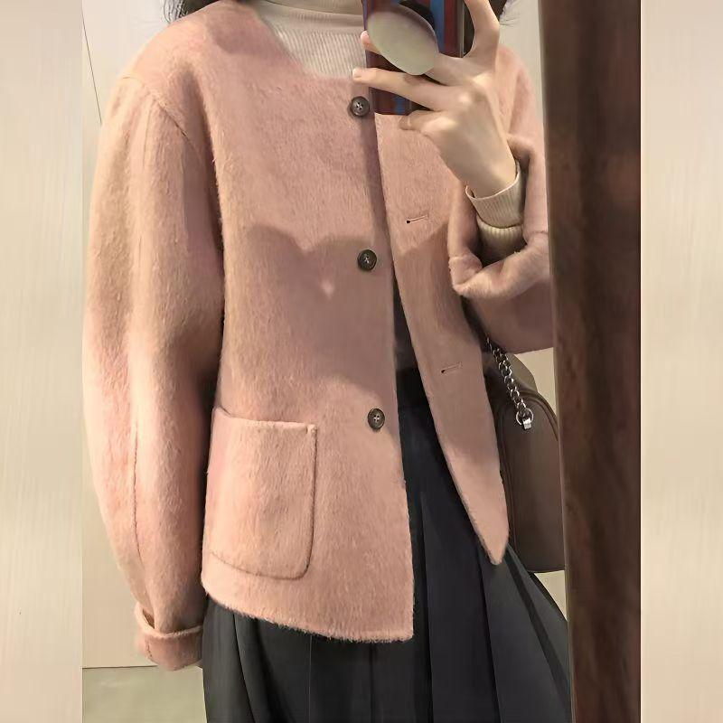 Women's Luxury Woolen Coat - Korean Style, Short Casual for Autumn/Winter 2026