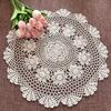Белая Круглая Вязаная Крючком Скатерть Ручной Работы Кружевная Скатерть Винтажная Скатерть Ручной Работы Вязание Крючком Белый Бежевый Цвет Столовая Посуда