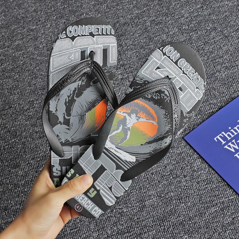 Тапочки мужские шлепанцы нескользящие лето 2024 новый стиль мужские повседневные шлепанцы мужские внешние тапочки пляжные сандалии и тапочки