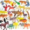 12PCS Small Wild Jungle Zoo Animal Model Elephant Giraffe Tiger Panda Lion Figures Collection Educational Toy For Kid Gift