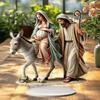 2D Flat Acrylic Ornament Jesus Nativity Statue Accessories Xmas Figurine Christmas Table Centerpiece