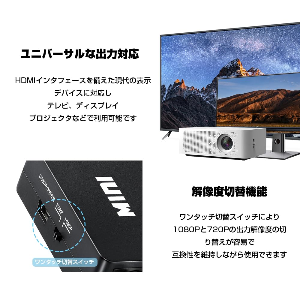 HDMI Converter RCA RCA To AV To HDMI Switching for Old DVD Cassette Decks Converts HDMI Input To Composite Composite HDMI Analog Connector 1 Piece