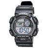 [Clefer] TE-D282-BK Men's Digital Sports Watch, Waterproof, Multi-Functional, Urethane Strap, Black