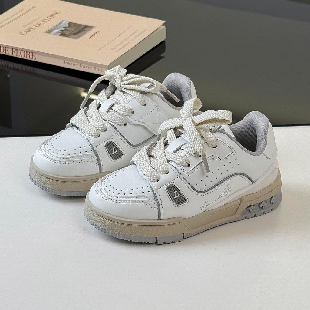 Children's Little White Shoes 2025 Spring and Autumn Classmate Fashion Versatile Boys' Board Shoes Medium and Older Children's Girls' Casual Shoes