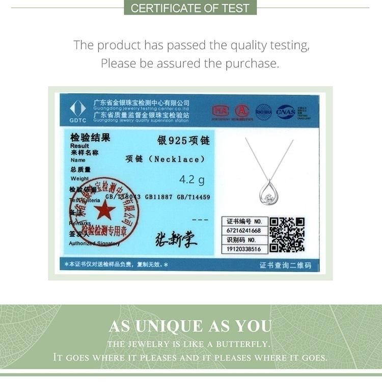 BAMOER 1CT Муассанит ожерелье в виде капли воды с лабораторным бриллиантом из стерлингового серебра 925 пробы, ожерелье-цепочка для женщин, свадебный подарок на День святого Валентина