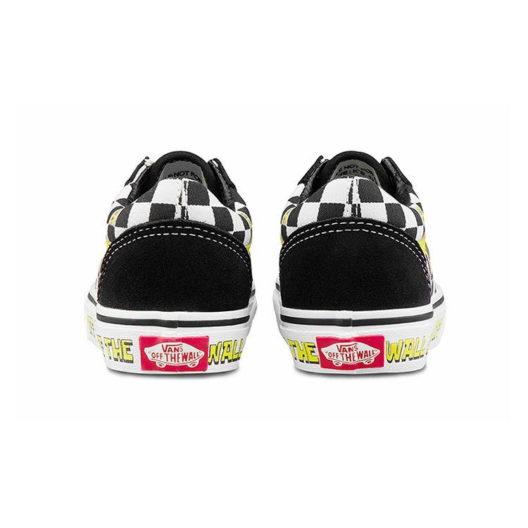 Губка Боб Квадратные Штаны x Vans Old Skool Детские Off The Wall Детские Кроссовки Черные Белые Желтые VN000W9T9EK