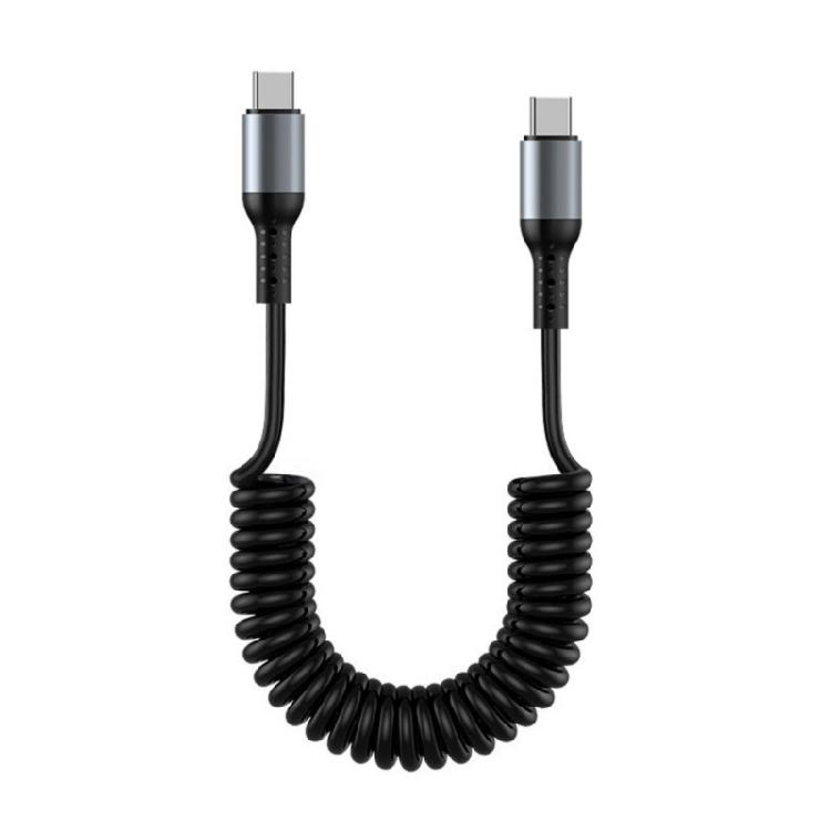 Пружинный спиральный зарядный кабель USB C 6A Быстрая зарядка Шнур питания Поддержка передачи данных для ноутбуков телефонов
