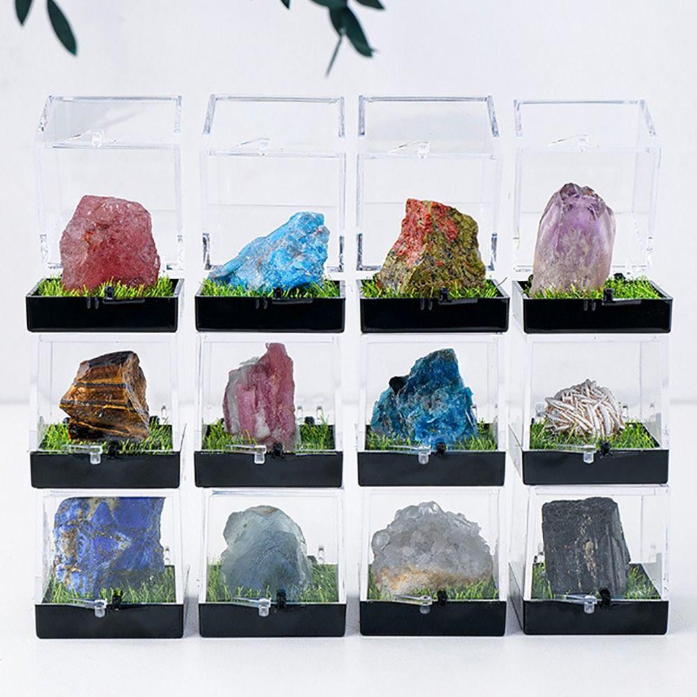Многоцветный природный минеральный образец неправильной формы кристаллический камень образцы подарки руда коробки