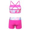 Детский купальный костюм из двух предметов для девочек, спортивный костюм для гимнастики и танцев, укороченный топ с шортами, комплект