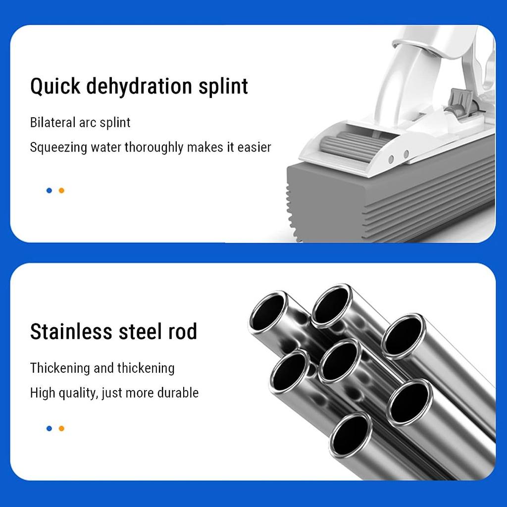 Швабра-губка для мытья пола Бесплатная ручная стирка Отжим хлопчатобумажной насадки Замена супер впитывающей влажной и сухой швабры с губкой-валиком