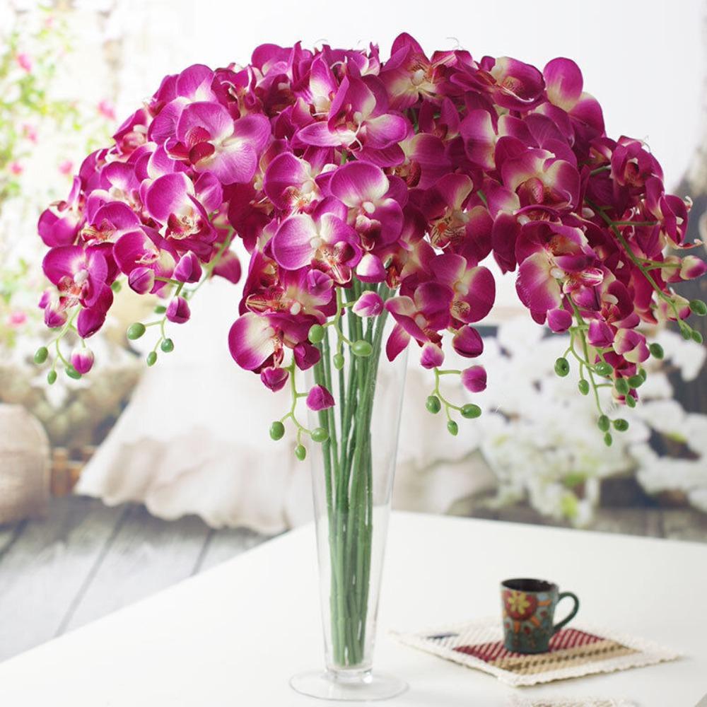 DIY Craft Butterfly Orchid Simulation Flower Fake Plant Flower Artificial Phalaenopsis Indoor