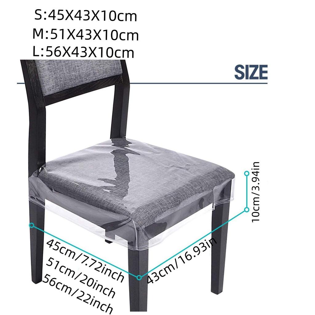 1pc Transparent Chair Covers PVC Chair Protectors Houseables Dinning Chair Covers No Dust Stain Resistant Waterproof Seat Cover