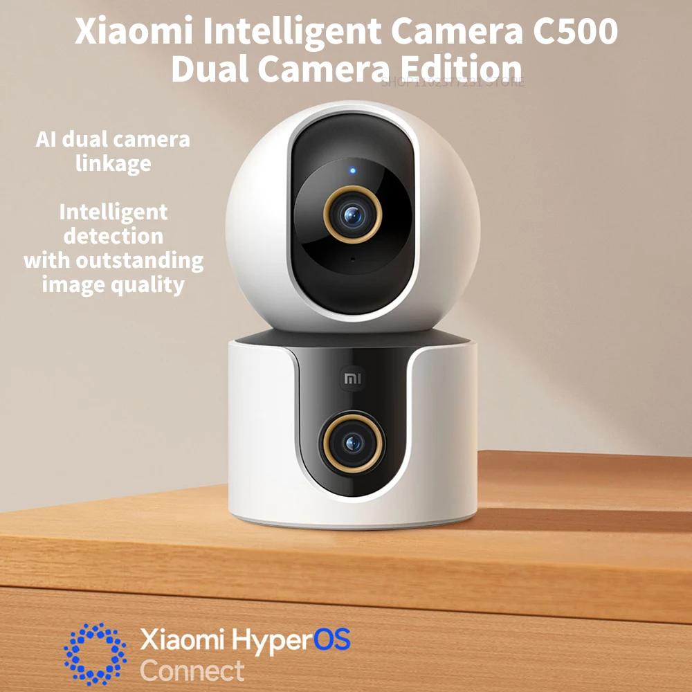 Xiaomi Смарт-камера C500 с двумя объективами PTZ, 360°, распознавание лиц и домашних животных, 4 миллиона пикселей, полноцветное ночное видение, WiFi 6 для приложения MiHome