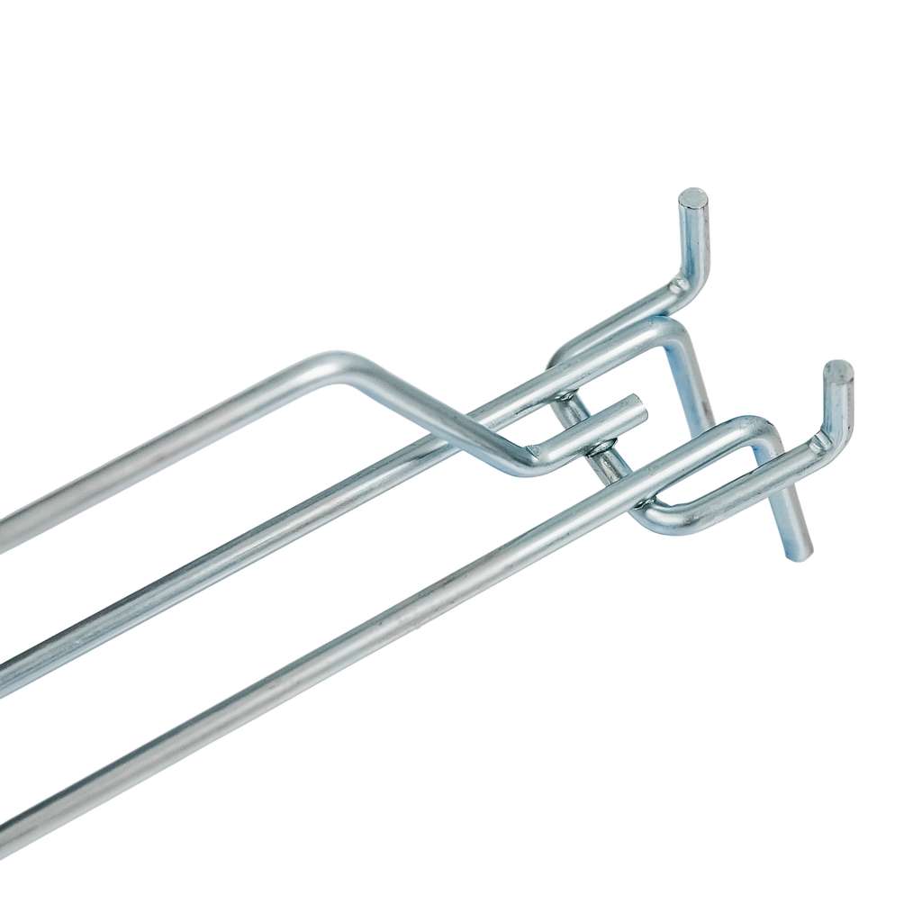 Double hanger with arm for EURO Mega-M perforated price tag L-20cm fi4 zinc N