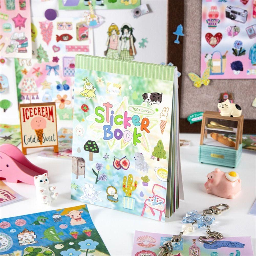 Self Adhesive Cartoon Sticker Book Art Paper Decorative Sticker Book Journaling