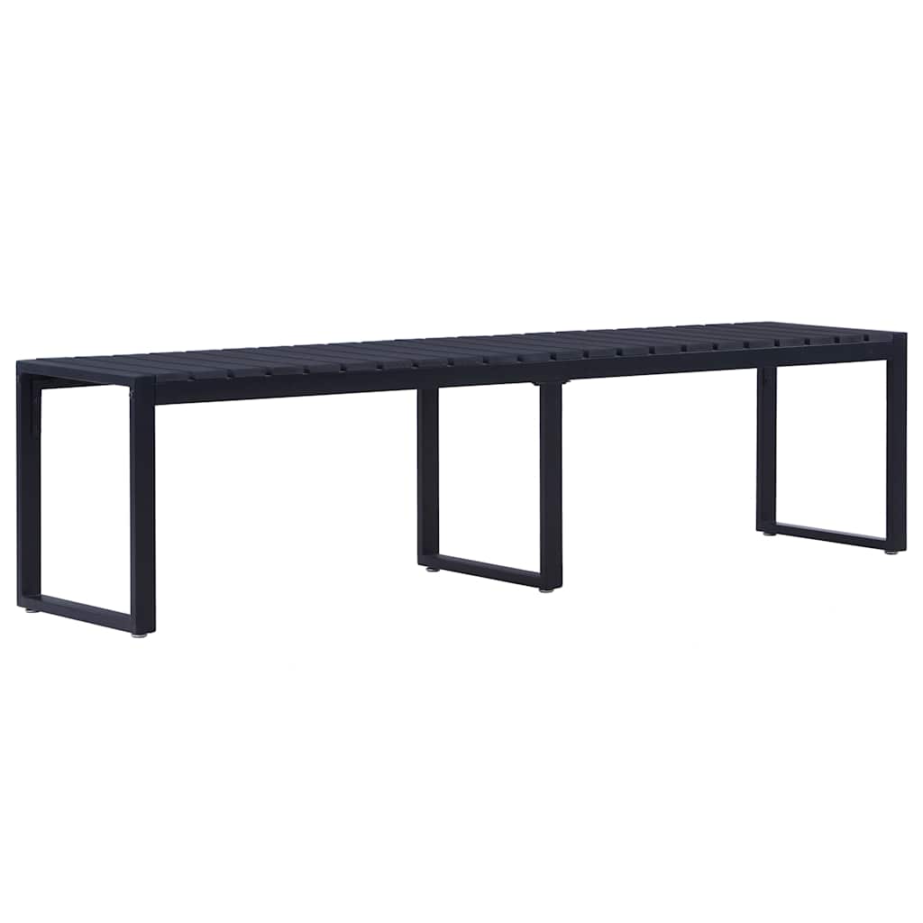 Garden Bench 180 cm PS Panel Black