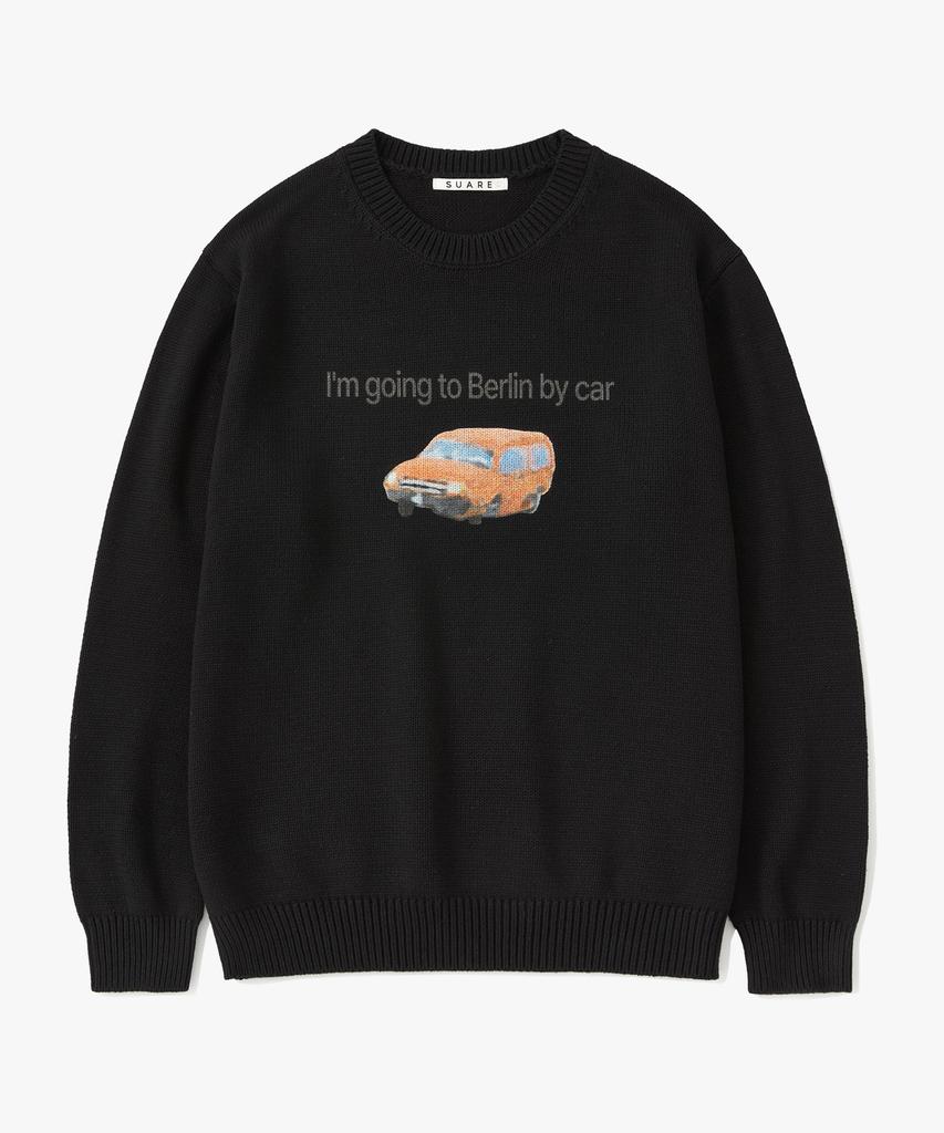 SUARE Хлопковый вязаный свитер Berlin Car Graphic - 3 цвета