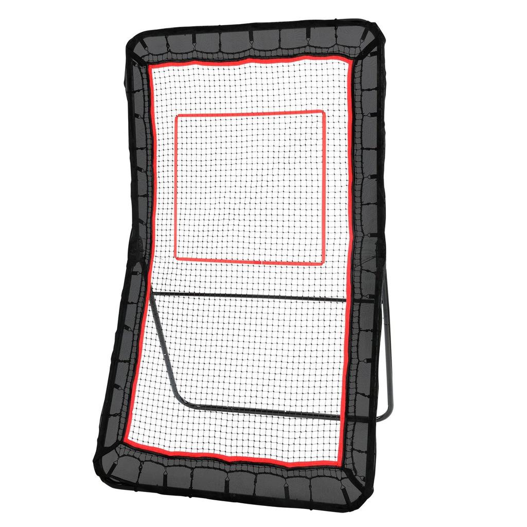 Lacrosse Rebounder for Backyard, 4x7 Ft Volleyball Bounce Back Net, Pitchback Throwback Baseball Softball Return Training Screen, Adjustable Angle
