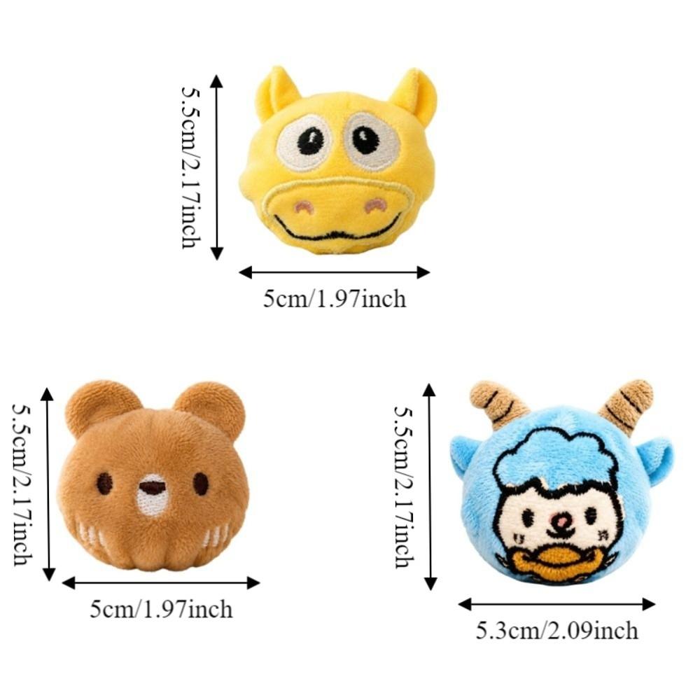 Bite Resistant Plush Dog Toy Ball Soft Squeaky Dog Toy Cute Dog Training Toy Ball Fetch Play