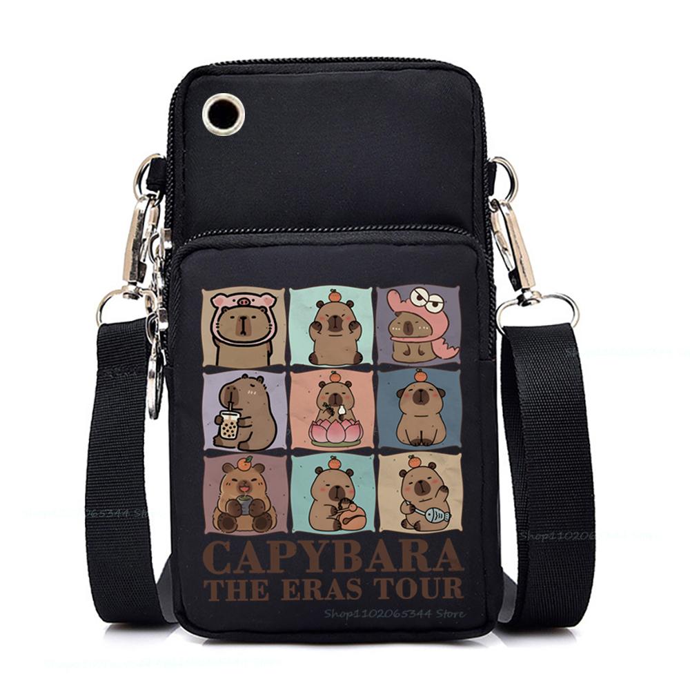 Женские маленькие сумки через плечо Симпатичная мини-сумка для мобильного телефона Capybara Подростковые забавные сумки через плечо с изображением животных Capybara Женские сумки-мессенджеры