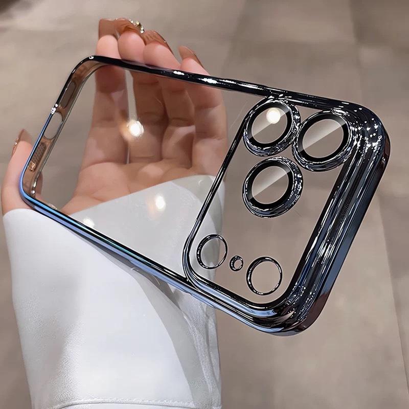 Применимо к чехлу для мобильного телефона Apple 17PROMAX, защитный чехол-бампер с покрытием из ПК и стеклянной линзой, для iPhone16, всесторонний, противоударный